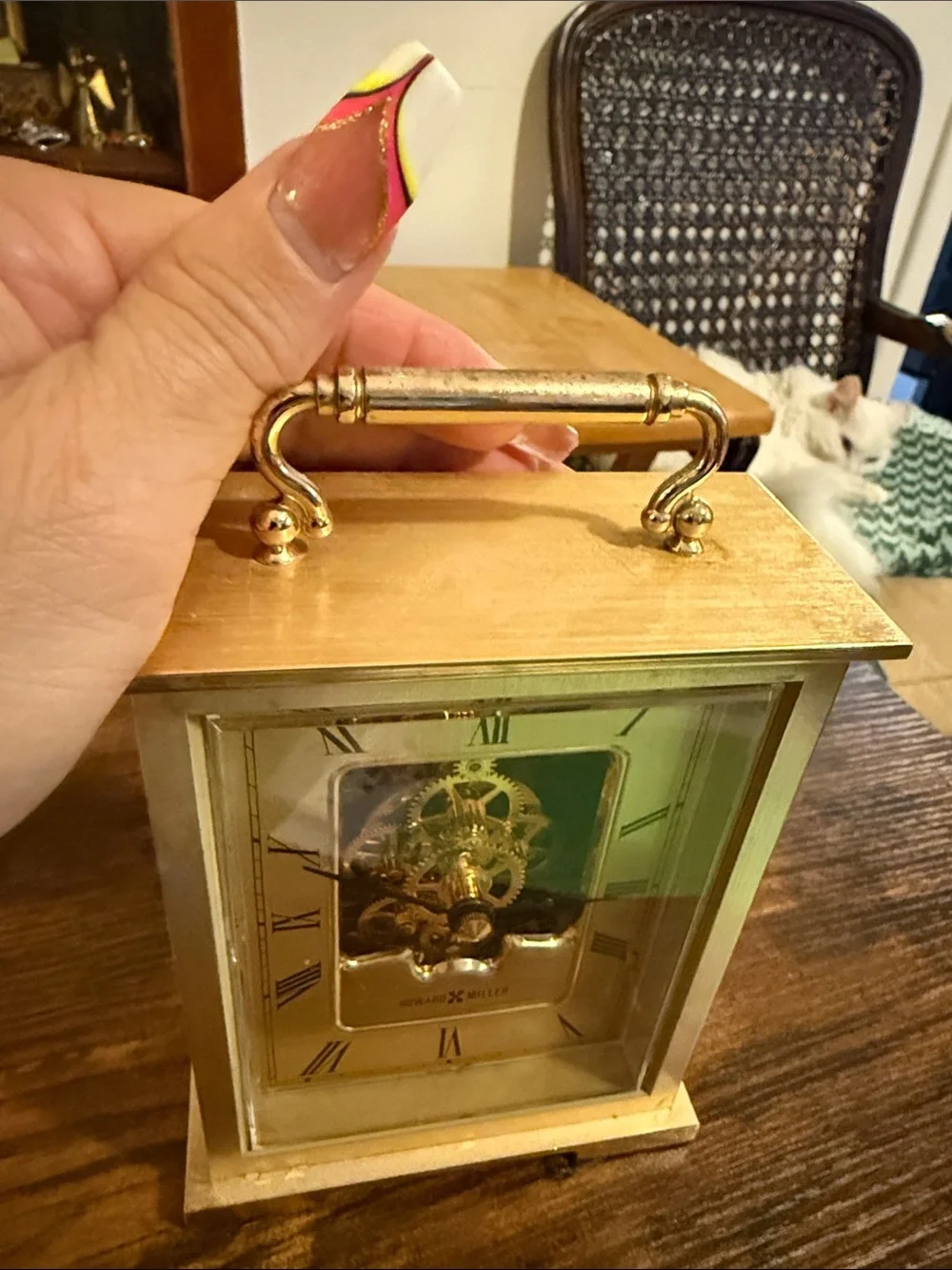 Howard Miller Gold Exposed Gear Mantel Clock